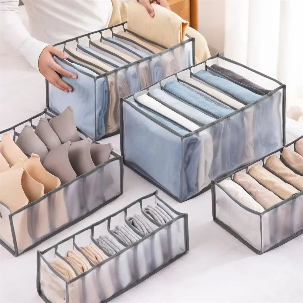 NeatNest™ Foldable Clothes Organizer – 6/7/9/11 Grid Wardrobe Divider