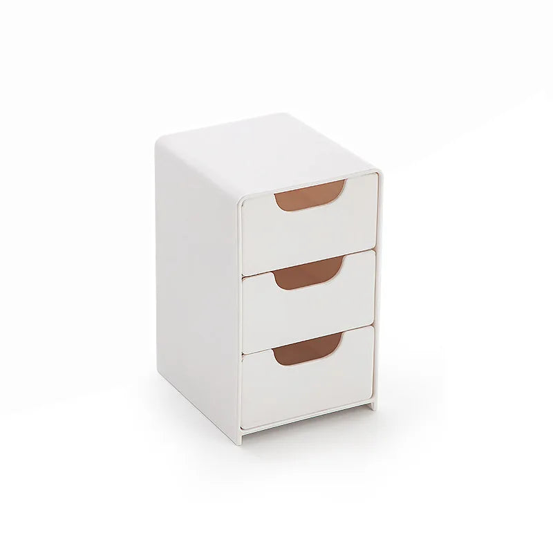 White Makeup Vanity Storage Box for Jewelry Organizer Wall Mounted Cosmetic Display Shelf Dressing Table Organization