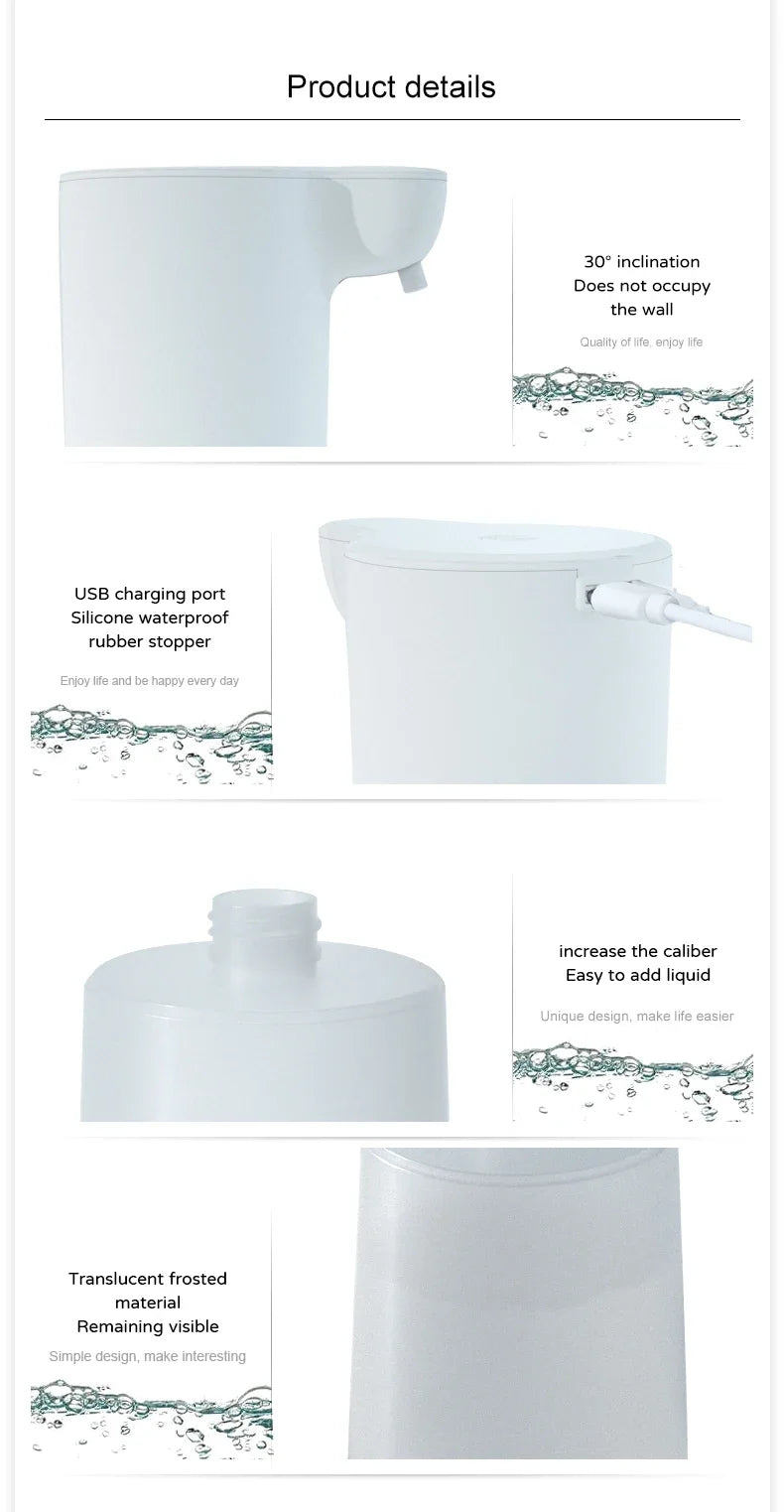 NEW 2000mAh USB Charging Automatic Induction Foam Soap Dispenser Smart Infrared Touchless Hand Washer For Kitchen Bathroom