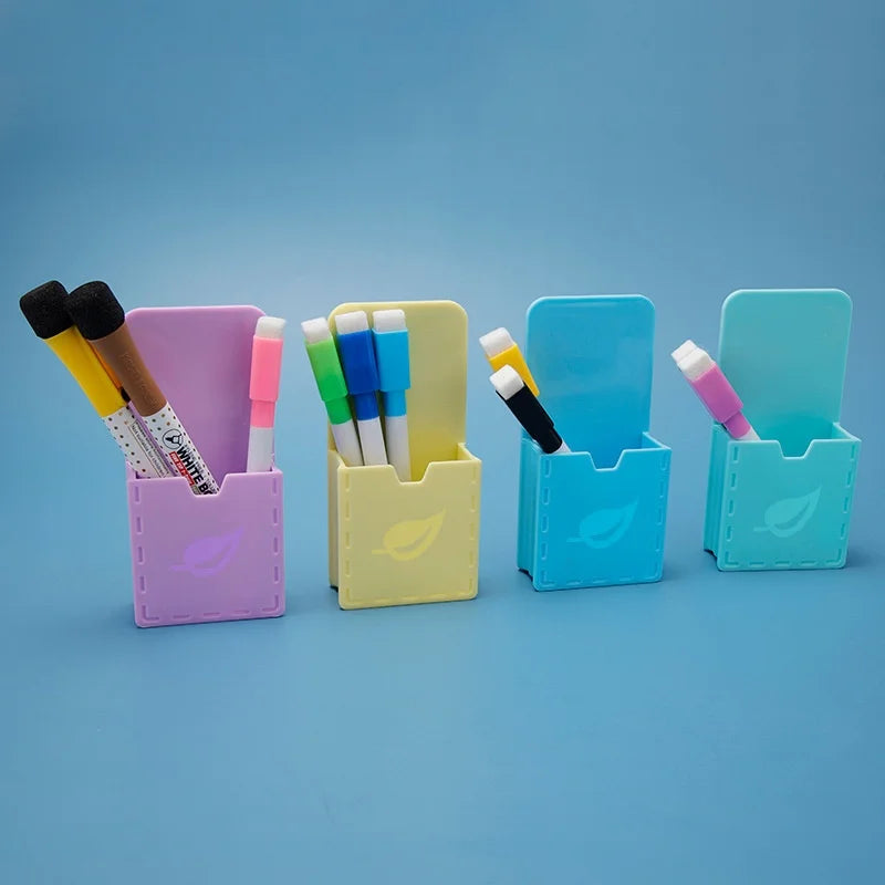 New Macaron Whiteboard Pen Storage Box Magnetic Hanging Suction Pen Holder Blackboard Wall Hanging Magnetic Graffiti Brush Box