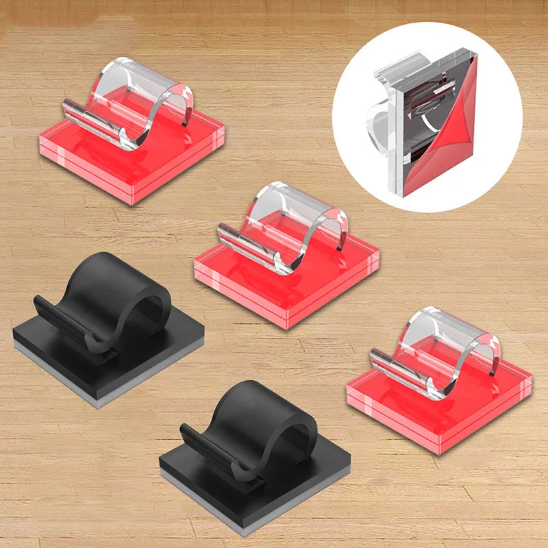 5-50Pcs Self Adhesive Cable Clips Cord Management Wire Holder Organizer Clamp Desk Tidy Cable Manager in Car Home Office Clips