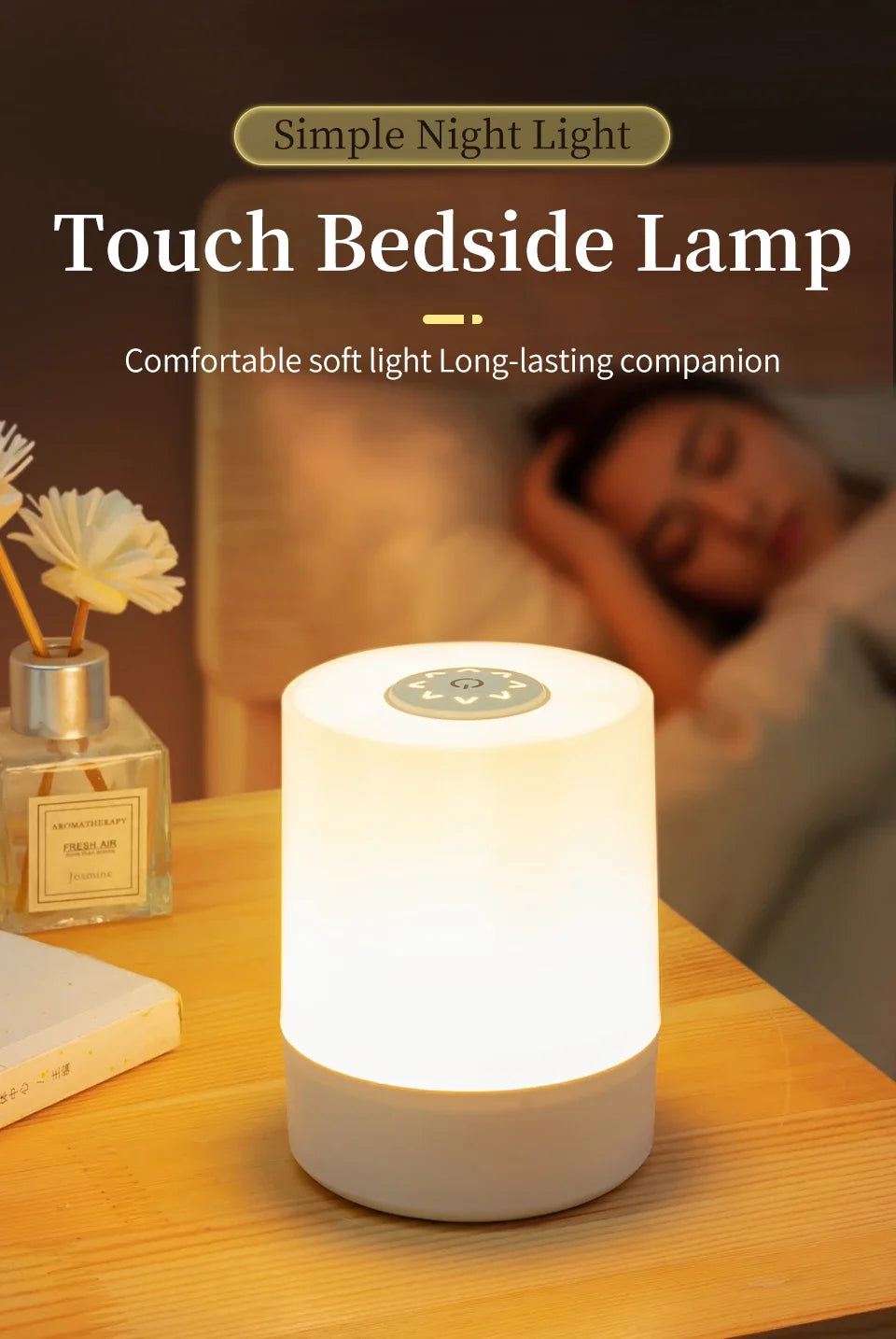 LED Touch Glow Night Light Remote Control Timing Dimming Baby Room Bedroom Lighting Table Lamp Decoration Bedside Sleeping Lamp