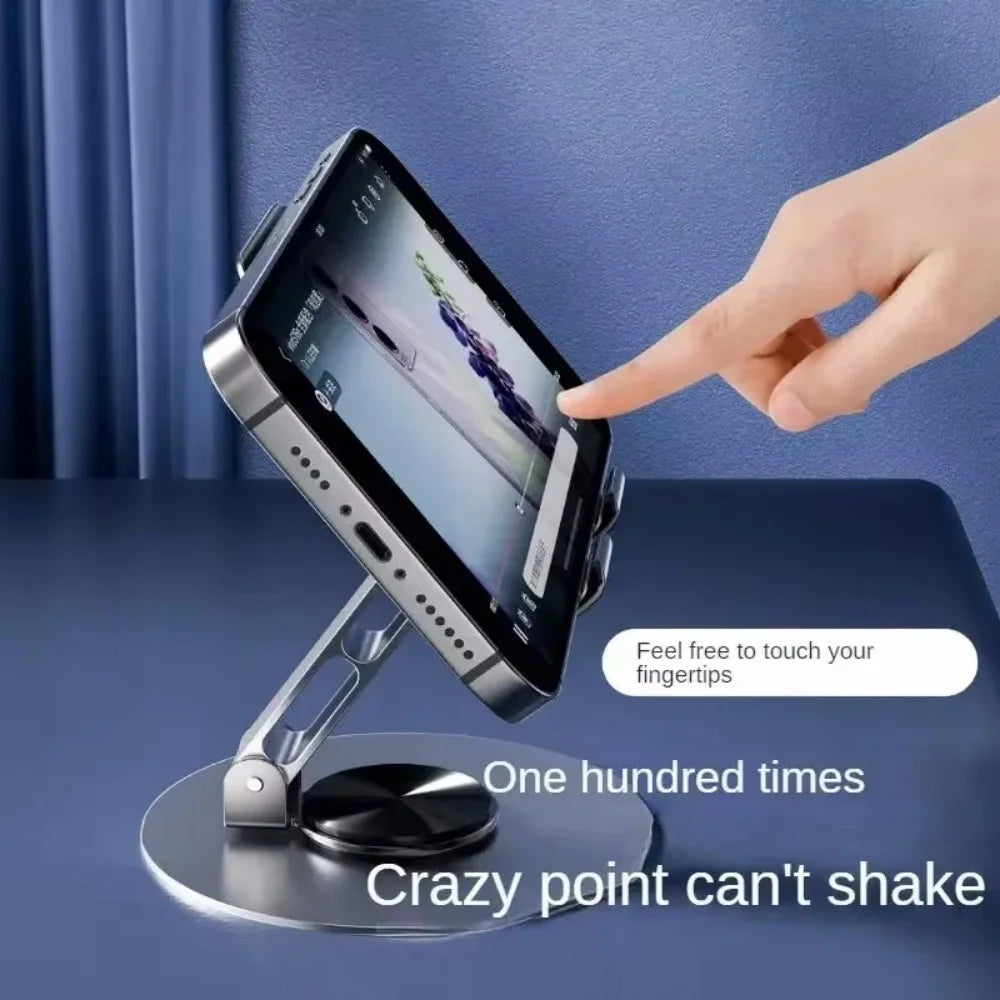 720 Rotating Aluminum Portable Tablet Stand for iPad Adjustable Flexible Folding Lazy Desktop Live Cell Phone Holder Mount
