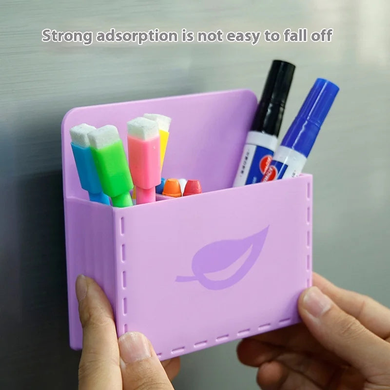 New Macaron Whiteboard Pen Storage Box Magnetic Hanging Suction Pen Holder Blackboard Wall Hanging Magnetic Graffiti Brush Box