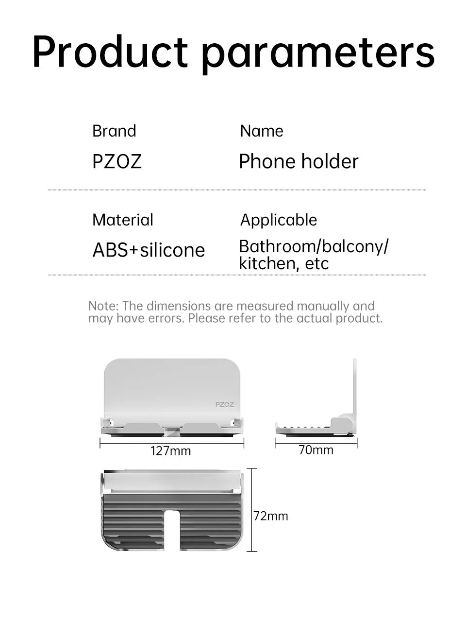 PZOZ Wall Mount Holder Charger Hook Hanging Stand Bracket Dock Mobile Phone Tablet Holder Pasted on Wall Foldable Shower Holder