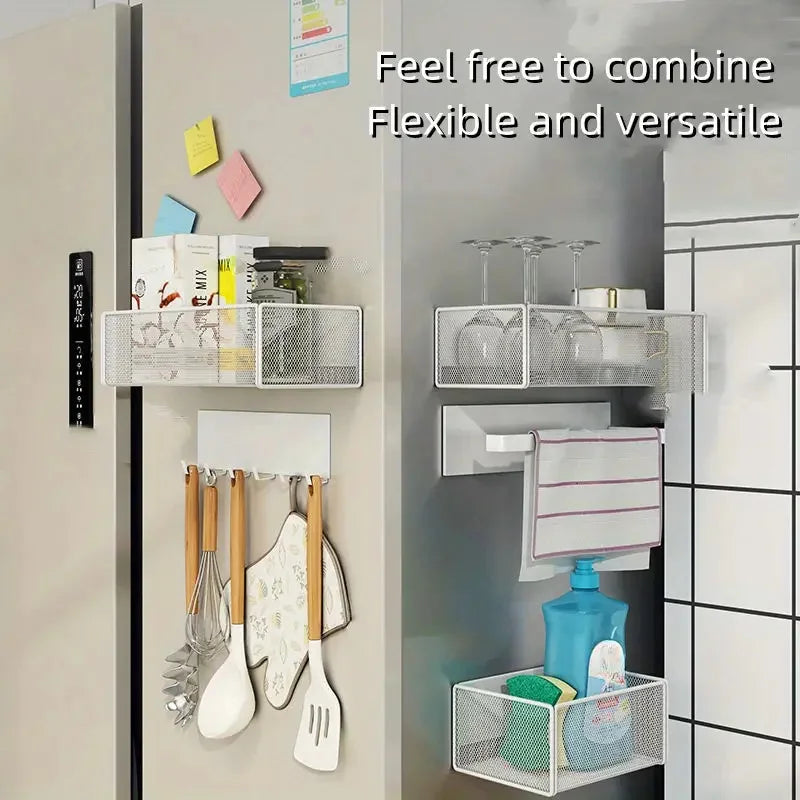 Magnetic Basket Organizer Holder for Fridge Magnetic Storage Bin Box Containers for Refrigerator Whiteboard Classroom