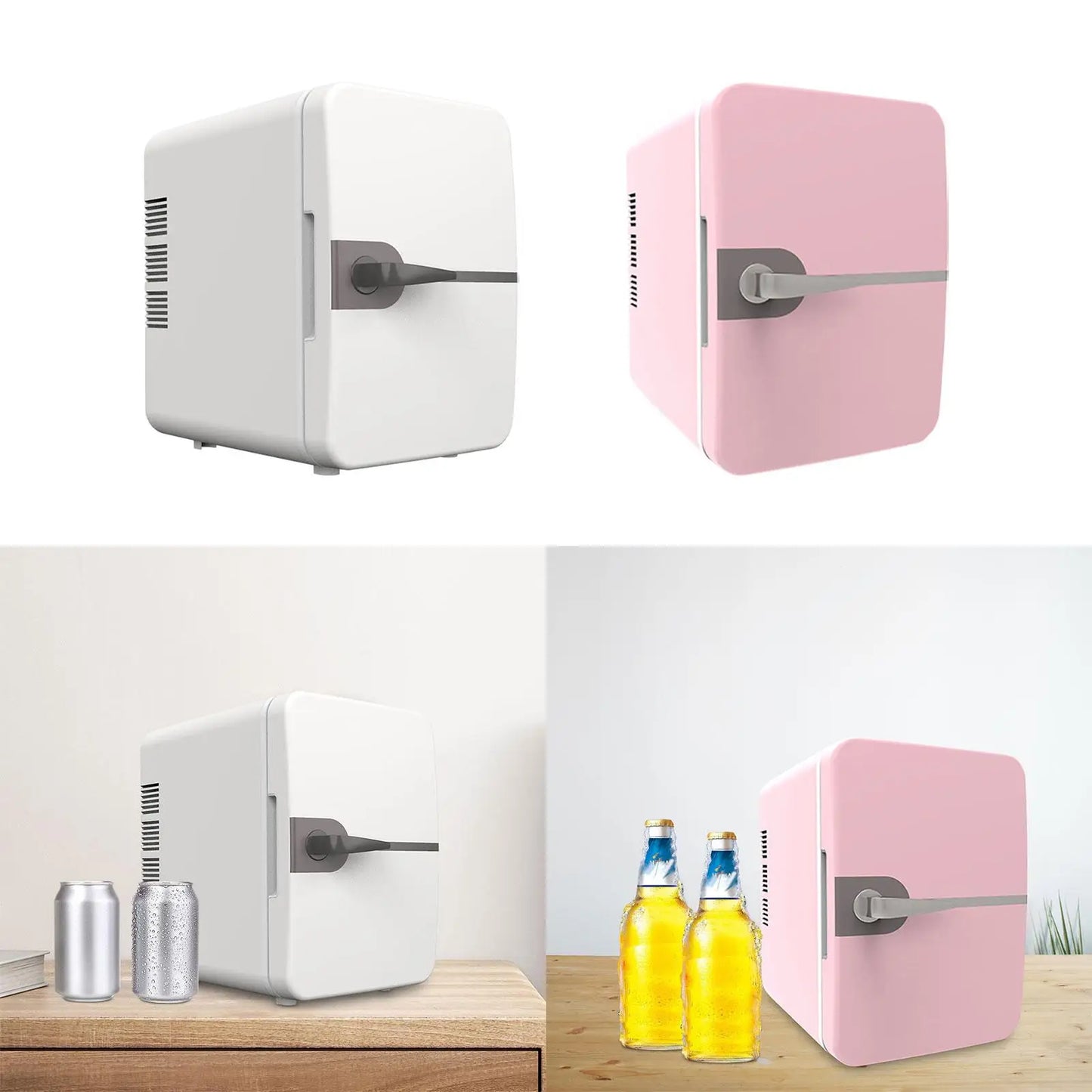 6L Mini Fridge Freestanding Beverage Refrigerator Cooler Adjustable Temperature USB Plug for Livingroom Dorm Bedroom Desktop