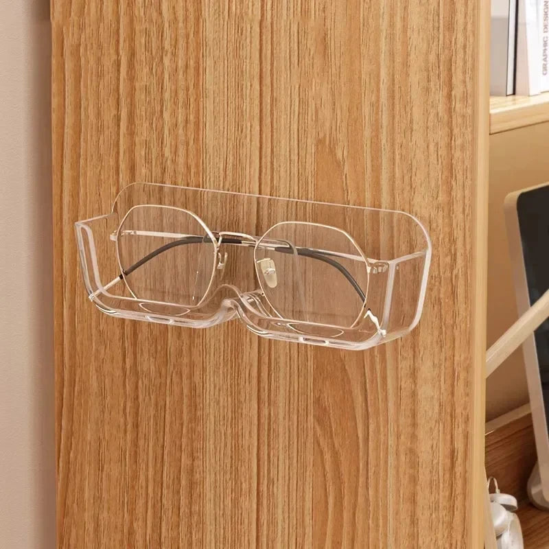 Wall Mounted Self-adhesive Glasses Storage Rack Sun-glasses Display Holder Wardrobe Decoration Home Storage Dispay Rack