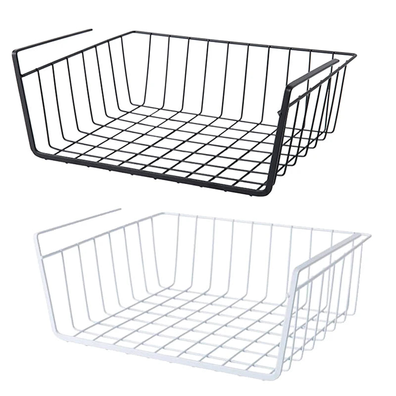 Multi Functional Perforated Kitchen Bathroom Storage Hanging Basket Storage Rack Iron Bottom Hanging Basket Hanging Wire Basket
