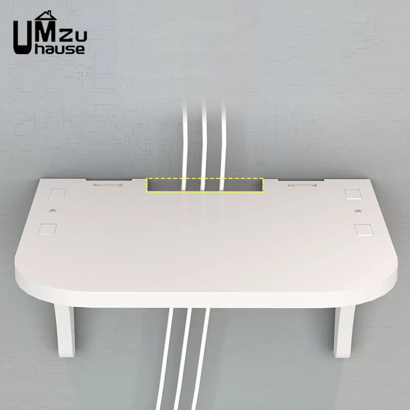 Wall Mount Floating Shelf WiFi Router Storage Removable Hidden Bracket TV Set Top Box Hanging Holder No Drill Hooks Organizer