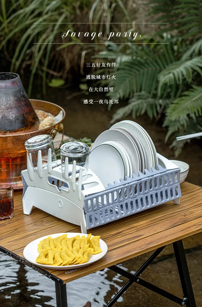 Foldable Dish Rack Collapsible Draining Tray Kitchen Storage Holder Drainer Bowl Tableware Plate Dinnerware Drainer Organizer