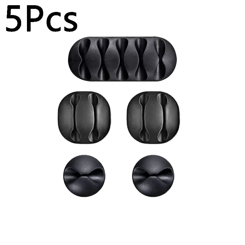Self Adhesive Cable Clips Silicone USB Cable Organizer USB Charging Cable Winder Office Desktop Management Clips Cables Holder