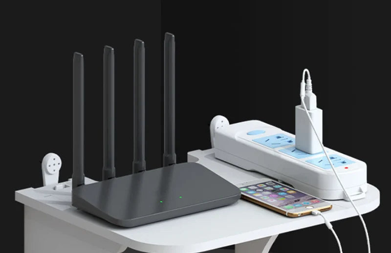 Wall Mount Floating Shelf WiFi Router Storage Removable Hidden Bracket TV Set Top Box Hanging Holder No Drill Hooks Organizer