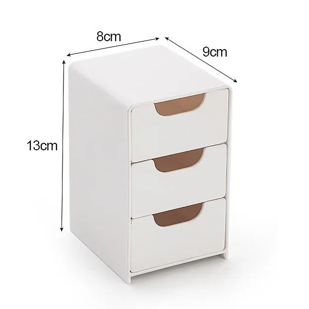 White Makeup Vanity Storage Box for Jewelry Organizer Wall Mounted Cosmetic Display Shelf Dressing Table Organization