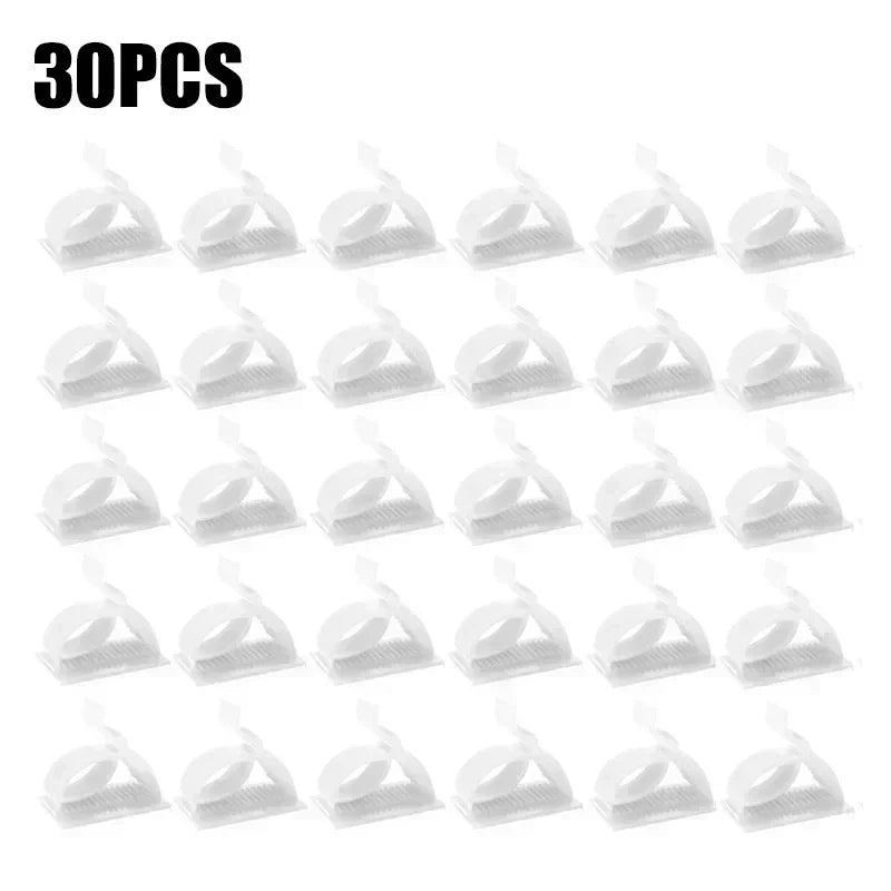 60/30/10PCS Self Adhesive Cable Management Organizer Clips Adjustable Desk Tidy Wire Cord Fixer Fastener Clips For Home Office