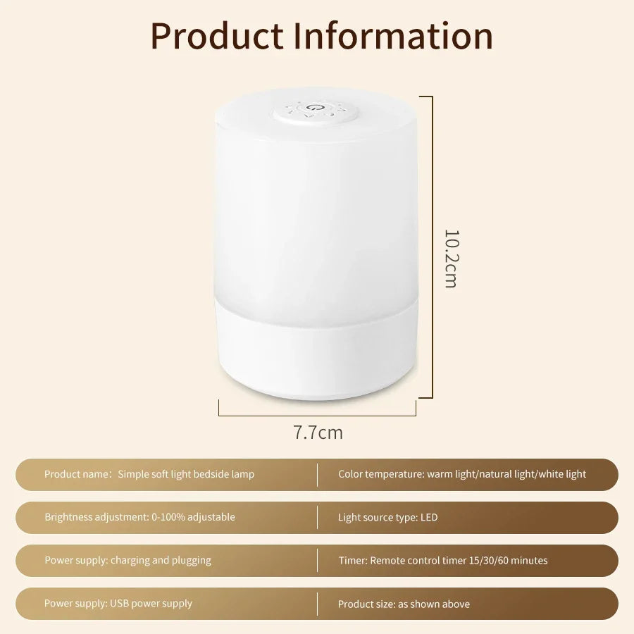 LED Touch Glow Night Light Remote Control Timing Dimming Baby Room Bedroom Lighting Table Lamp Decoration Bedside Sleeping Lamp