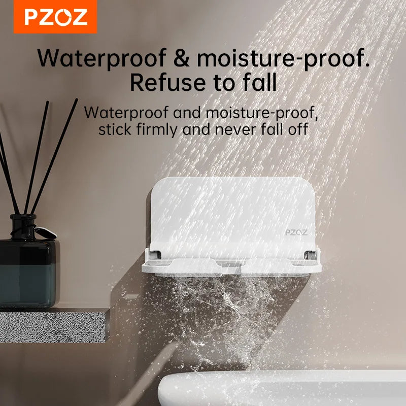 PZOZ Wall Mount Holder Charger Hook Hanging Stand Bracket Dock Mobile Phone Tablet Holder Pasted on Wall Foldable Shower Holder