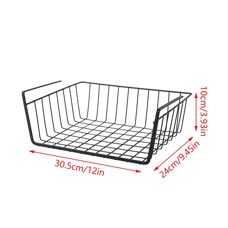 Multi Functional Perforated Kitchen Bathroom Storage Hanging Basket Storage Rack Iron Bottom Hanging Basket Hanging Wire Basket