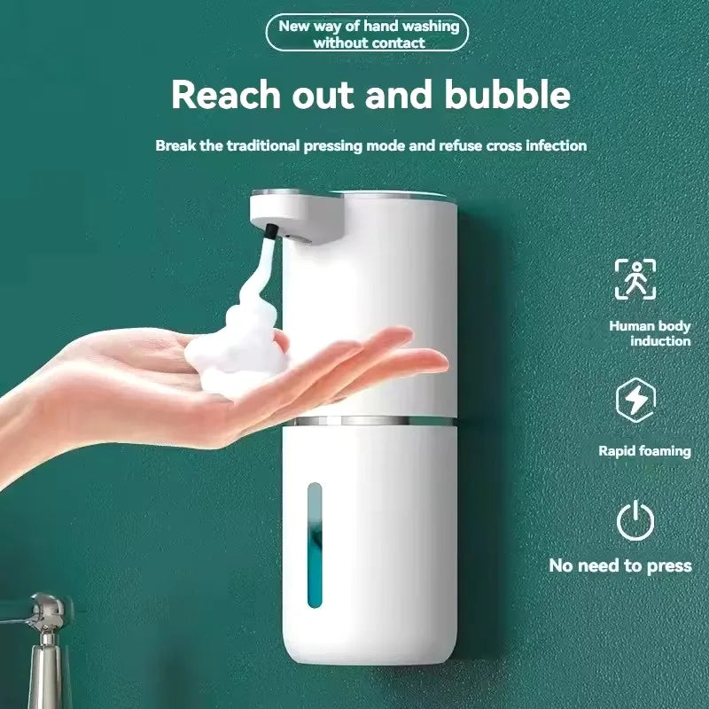 Automatic Soap Dispenser Touchless Foaming Soap Dispenser 380ml USB Rechargeable Electric 4 Level Adjustable Foam Soap Dispenser