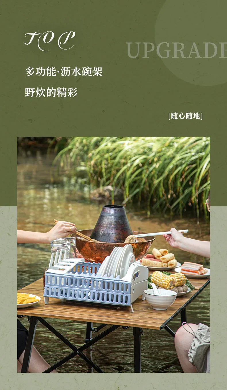 Foldable Dish Rack Collapsible Draining Tray Kitchen Storage Holder Drainer Bowl Tableware Plate Dinnerware Drainer Organizer
