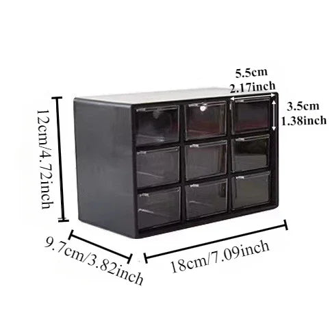 Transparent Small Drawer 9 Grids Desktop Storage Boxes Organizer Partitioned Student Desk Wall-mounted Sundries Storage Box Cute