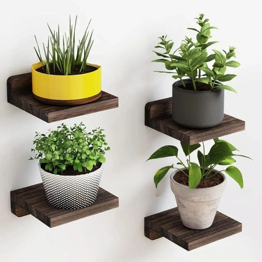 4-Pack Small Floating Shelves Household Decoration Furnishing Display Rack 5 Inch Potted Plant Sturdy Small-scale Storage Rack
