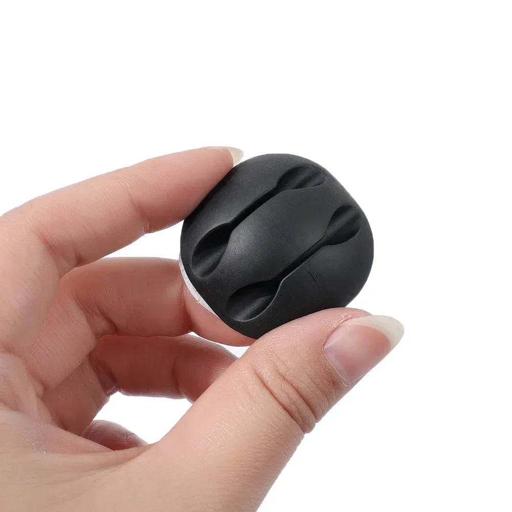 Self Adhesive Cable Clips Silicone USB Cable Organizer USB Charging Cable Winder Office Desktop Management Clips Cables Holder