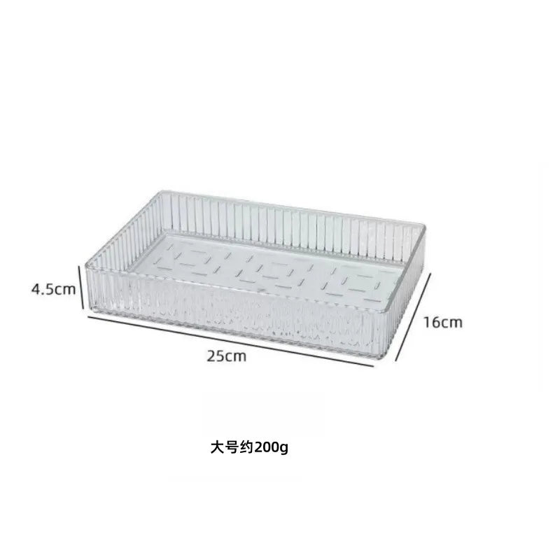 Stackable Acrylic Drawer Organizer - Adjustable Divider Trays for Cosmetics, Modular Makeup Storage Box