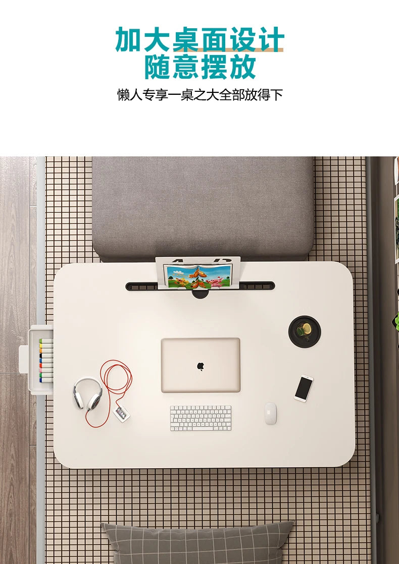 Folding Minimalist Corner Adjustable Portable Office Laptop Standing Desk Modern Ergonomic Lap L-Shaped Gaming Computer Bed
