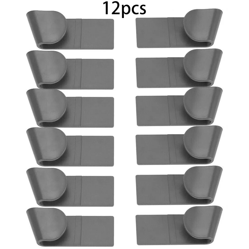 12Pcs Pot Lid Holder Wall-Mounted Hanging Holder For Pan Pot Cover Rack Plastic Pot Cover Racks Kitchen Accessories