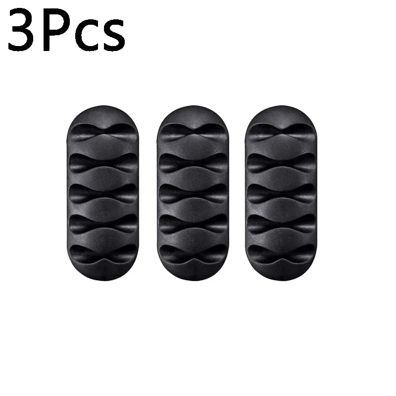 Self Adhesive Cable Clips Silicone USB Cable Organizer USB Charging Cable Winder Office Desktop Management Clips Cables Holder