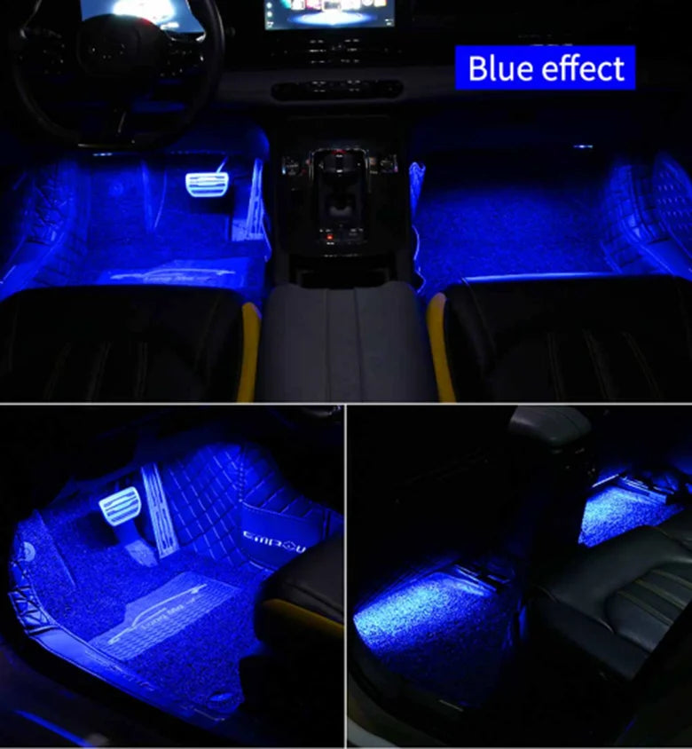 LED Car Interior Ambient Foot Strip Light Kit Accessories Backlight Remote App Music Control Auto RGB Decorative Lamp