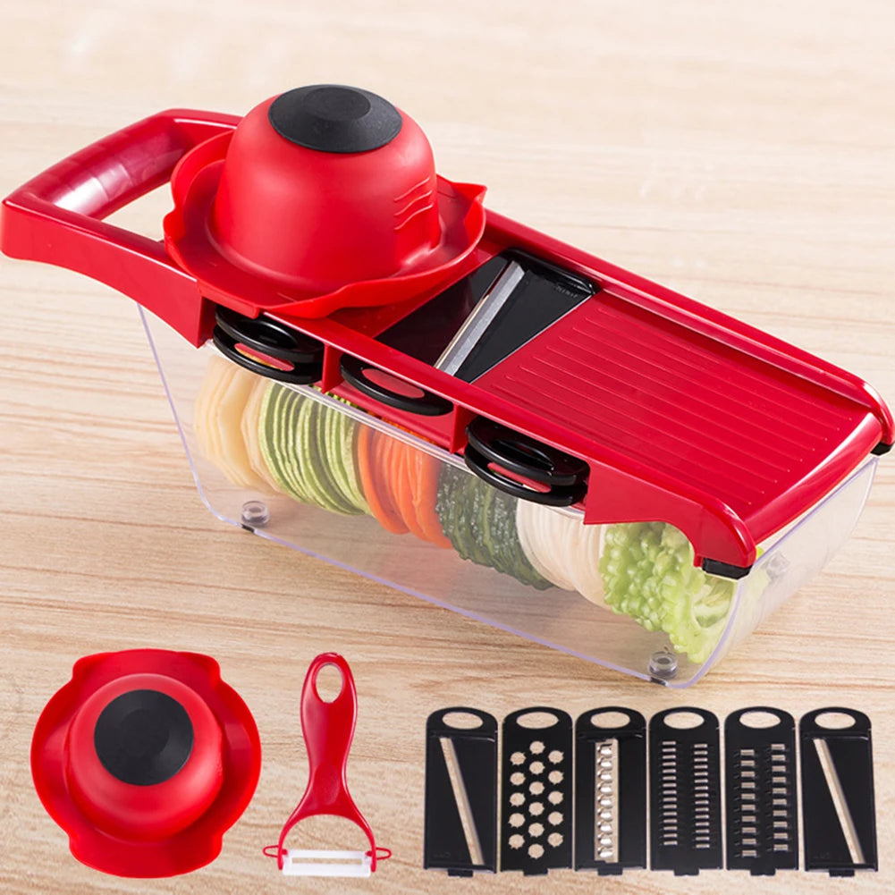 6 Modes Kitchen Tools Adjustable Mandoline Potato Vegetable Slicer French Fry Cutter Stainless Steel Vegetable Chopper Slicer