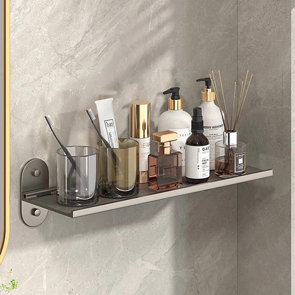 Bathroom Shelf Storage Rack Punch-Free Alumimum Foldable Shelf for Wall Bathroom Wash Basin Cosmetics Storage Organizers Shelves
