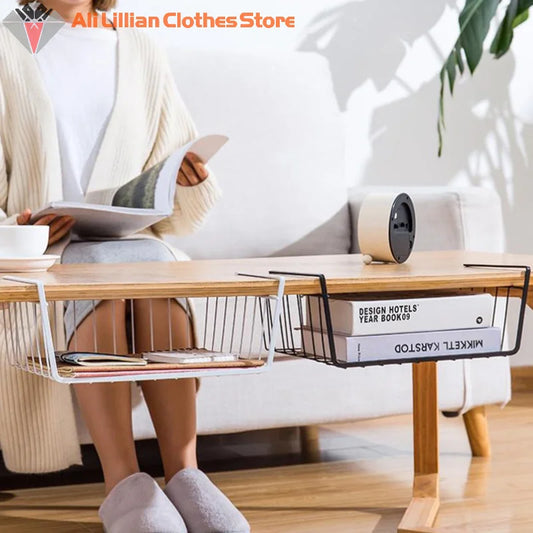 Multi Functional Perforated Kitchen Bathroom Storage Hanging Basket Storage Rack Iron Bottom Hanging Basket Hanging Wire Basket