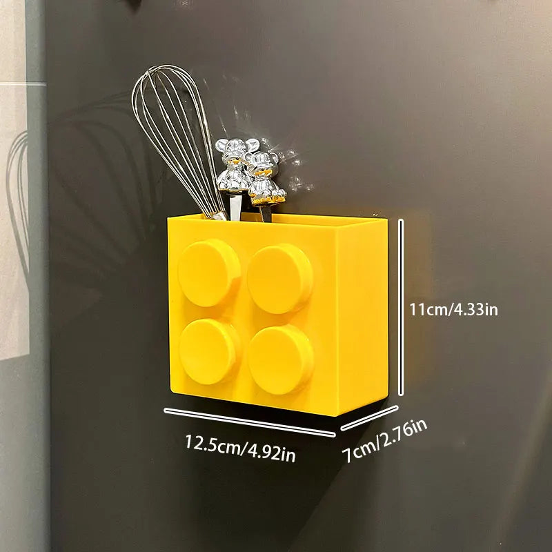 Magnetic wall-mounted narrow-edge kitchen straw, cling film storage box, refrigerator side storage rack