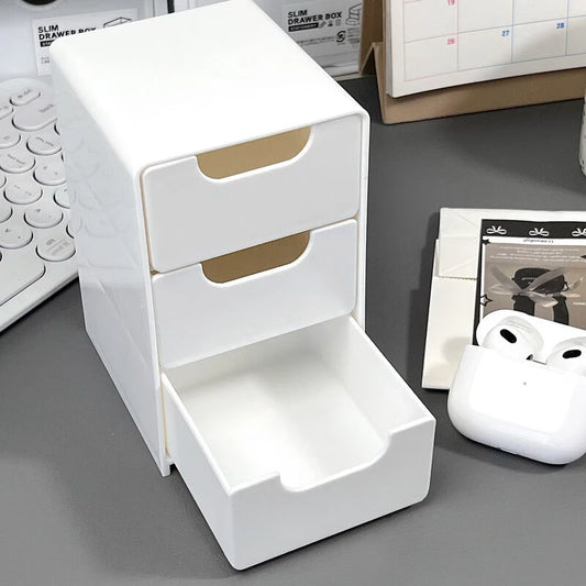 White Makeup Vanity Storage Box for Jewelry Organizer Wall Mounted Cosmetic Display Shelf Dressing Table Organization