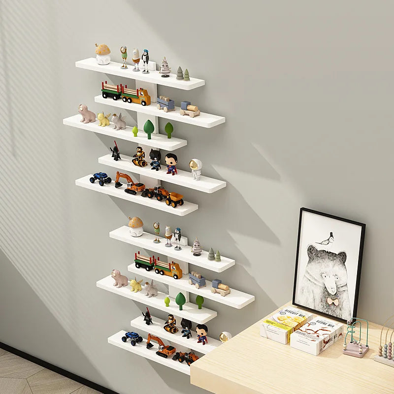 Wall-Mounted Display Shelf Organizer for Action Figures Small Building Blocks & Collectibles - Modern Home Decor Storage