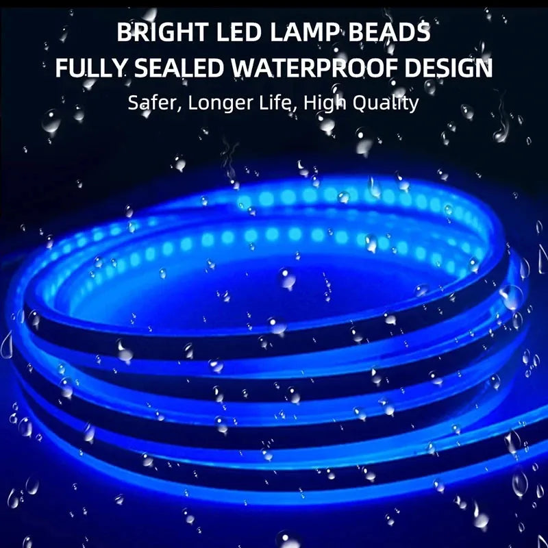 Car Hood LED Daytime Running Light Neon APP Remote Control Waterproof Flexible Auto Engine Hood Guide Decorative Ambient Lamp