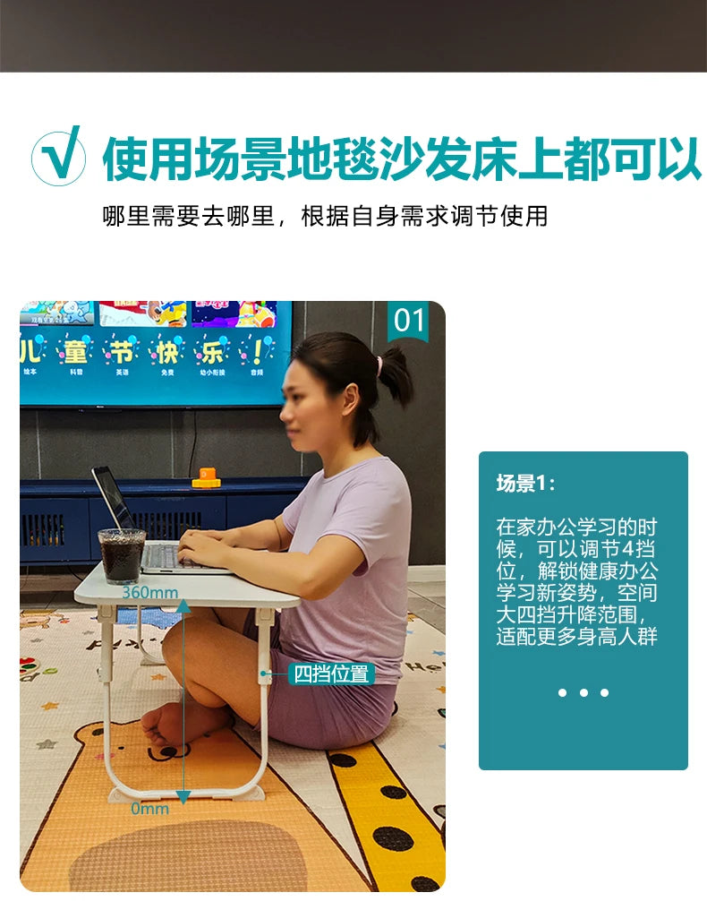Folding Minimalist Corner Adjustable Portable Office Laptop Standing Desk Modern Ergonomic Lap L-Shaped Gaming Computer Bed