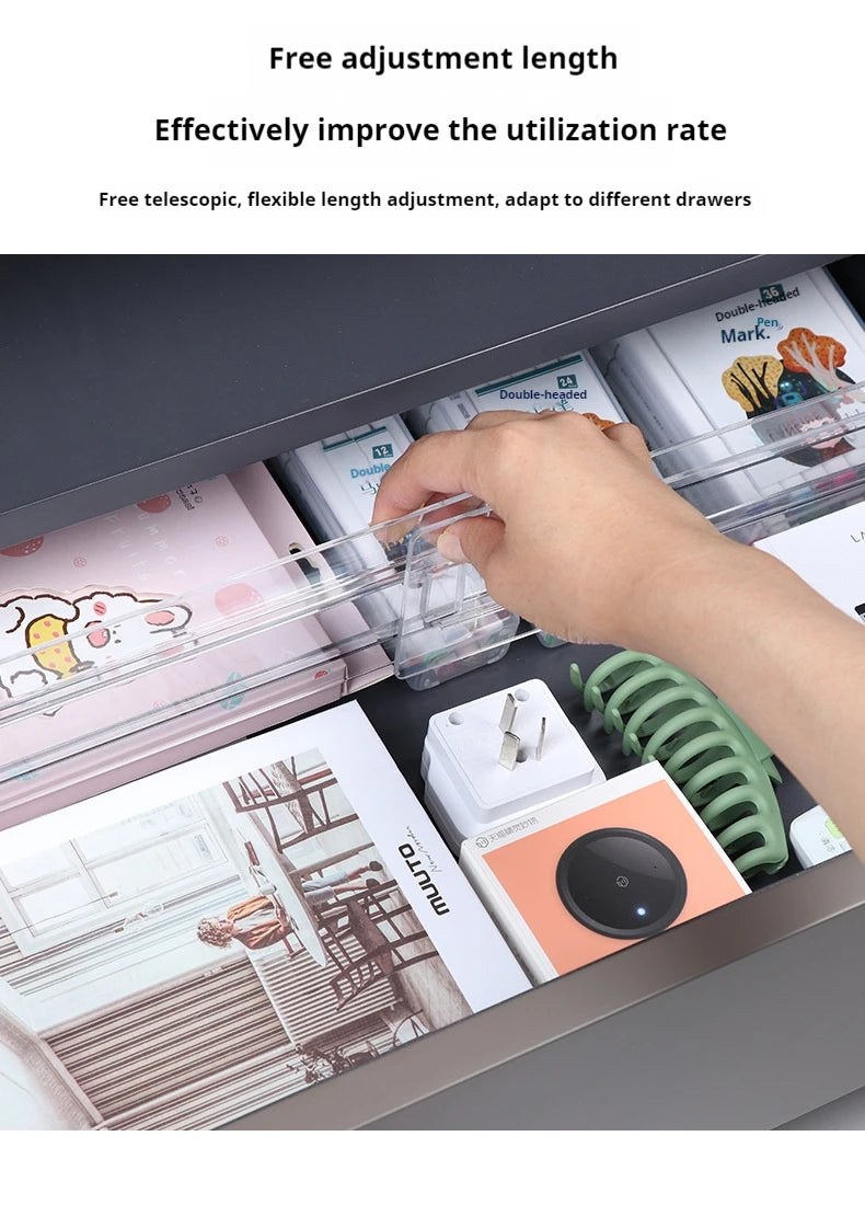 Expandable Drawer Divider Adjustable Plastic Storage Grid Organizer Underwear Socks Jewelry Tray Stationery DIY Modular Divider