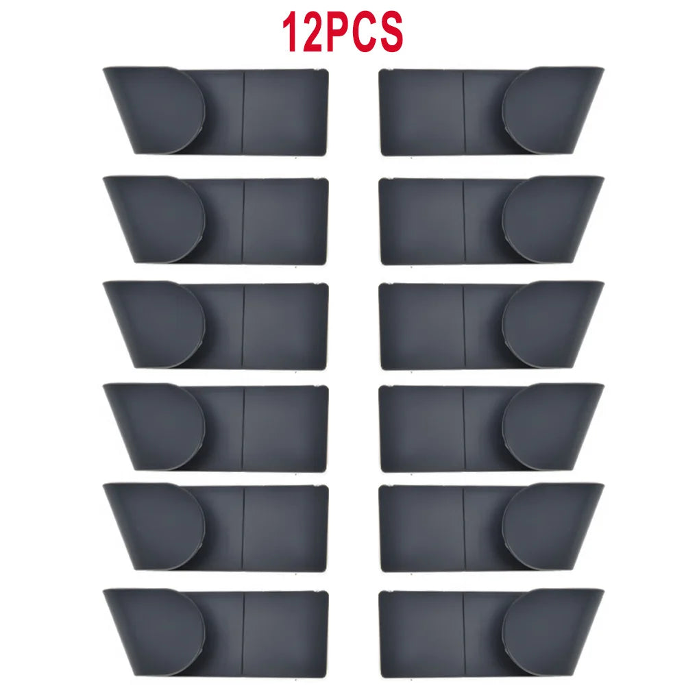 12Pcs Pot Lid Holder Wall-Mounted Hanging Holder For Pan Pot Cover Rack Plastic Pot Cover Racks Kitchen Accessories