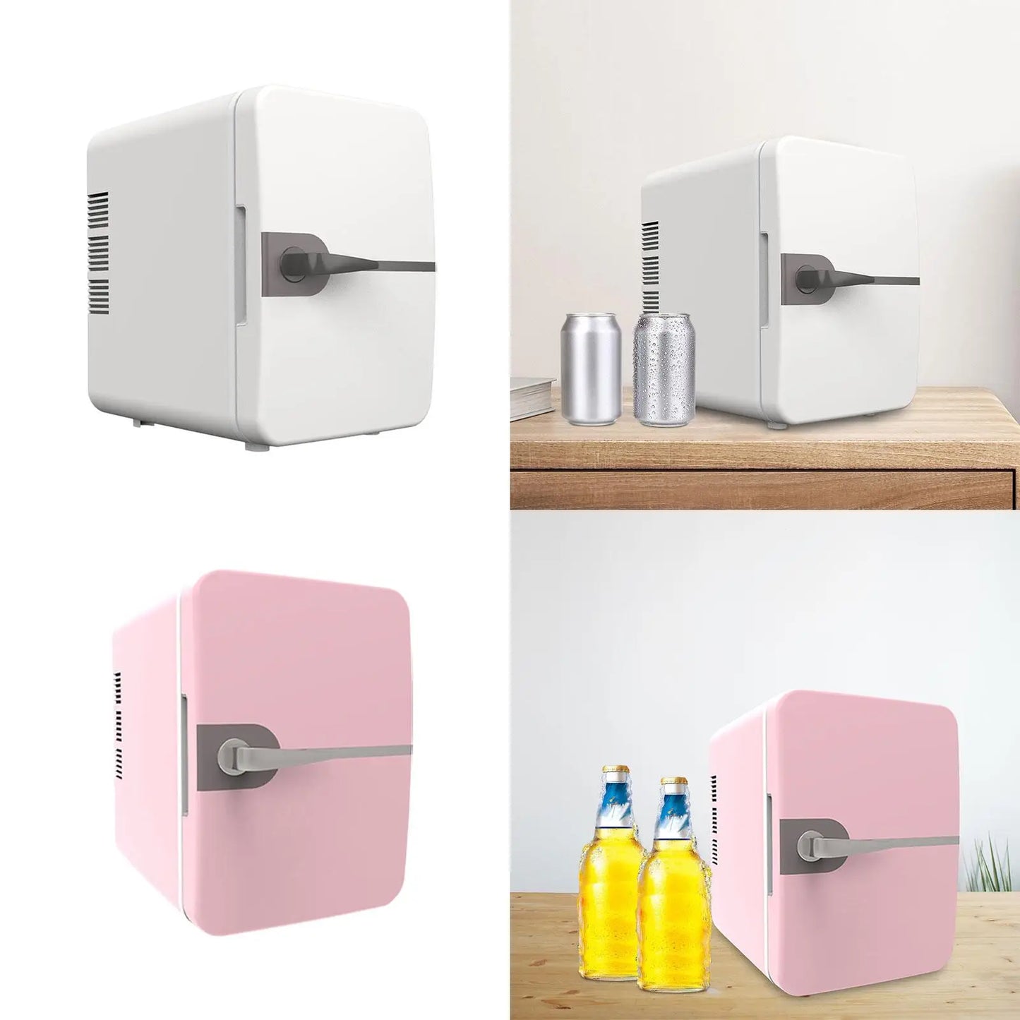 6L Mini Fridge Freestanding Beverage Refrigerator Cooler Adjustable Temperature USB Plug for Livingroom Dorm Bedroom Desktop