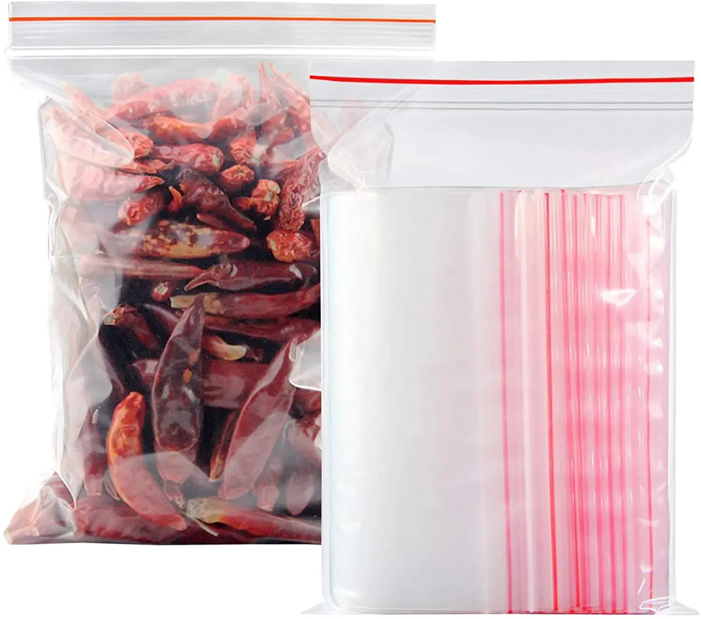 200/100Pcs Thicken Zipper Sealed Bags Clear Plastic Storage Bag for Small Jewelry Food Packing Reclosable Zippers Sealing Pouch