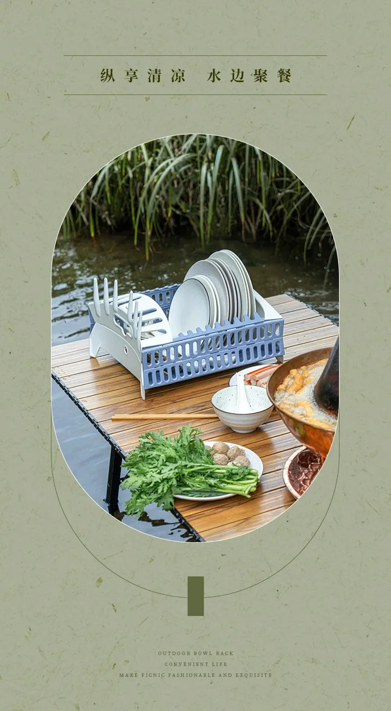 Foldable Dish Rack Collapsible Draining Tray Kitchen Storage Holder Drainer Bowl Tableware Plate Dinnerware Drainer Organizer
