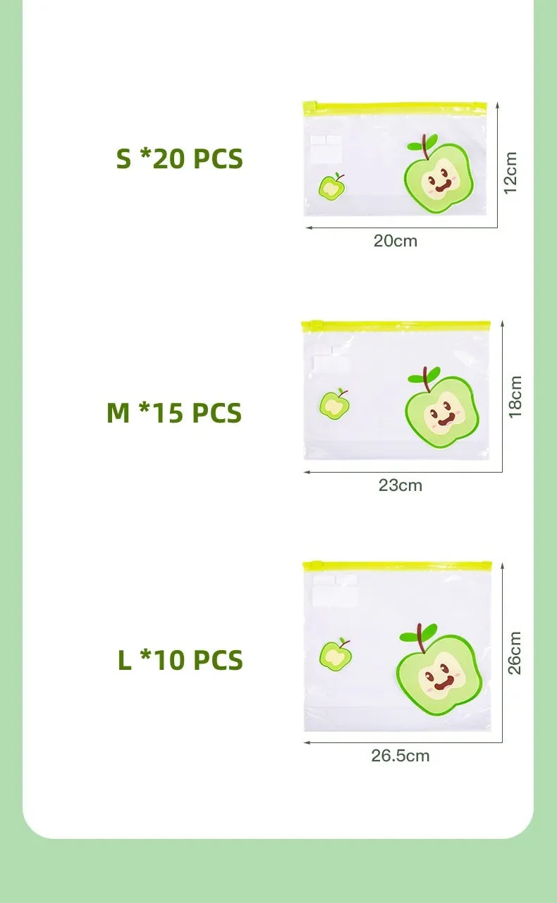 Reusable Zip Lock Bag Food Grade Transparent Storage Bag Refrigerator Fresh-keeping Bag Food Sealed Fruit Food Freezing Special