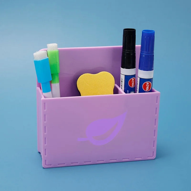 New Macaron Whiteboard Pen Storage Box Magnetic Hanging Suction Pen Holder Blackboard Wall Hanging Magnetic Graffiti Brush Box