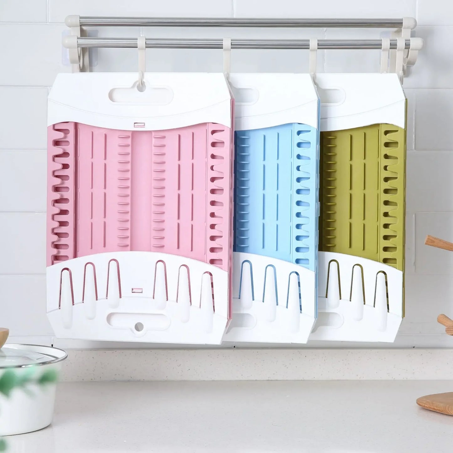 Foldable Dish Rack Collapsible Draining Tray Kitchen Storage Holder Drainer Bowl Tableware Plate Dinnerware Drainer Organizer