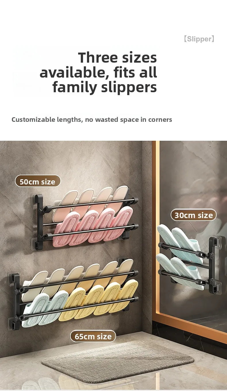 Multi-Functional Wall-Mounted Batoom oe Ra Foldable Metal Storage Organizer for Toiletries And Footwear behind Door