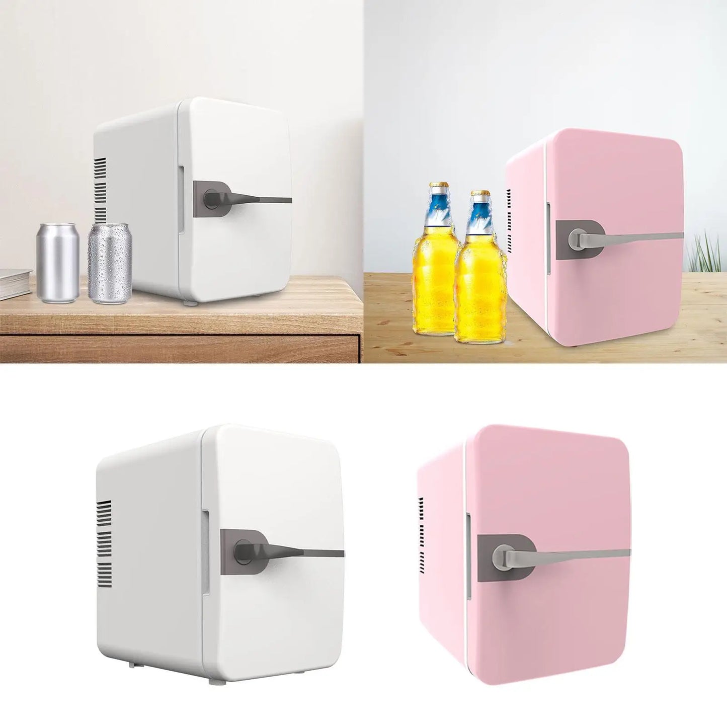 6L Mini Fridge Freestanding Beverage Refrigerator Cooler Adjustable Temperature USB Plug for Livingroom Dorm Bedroom Desktop